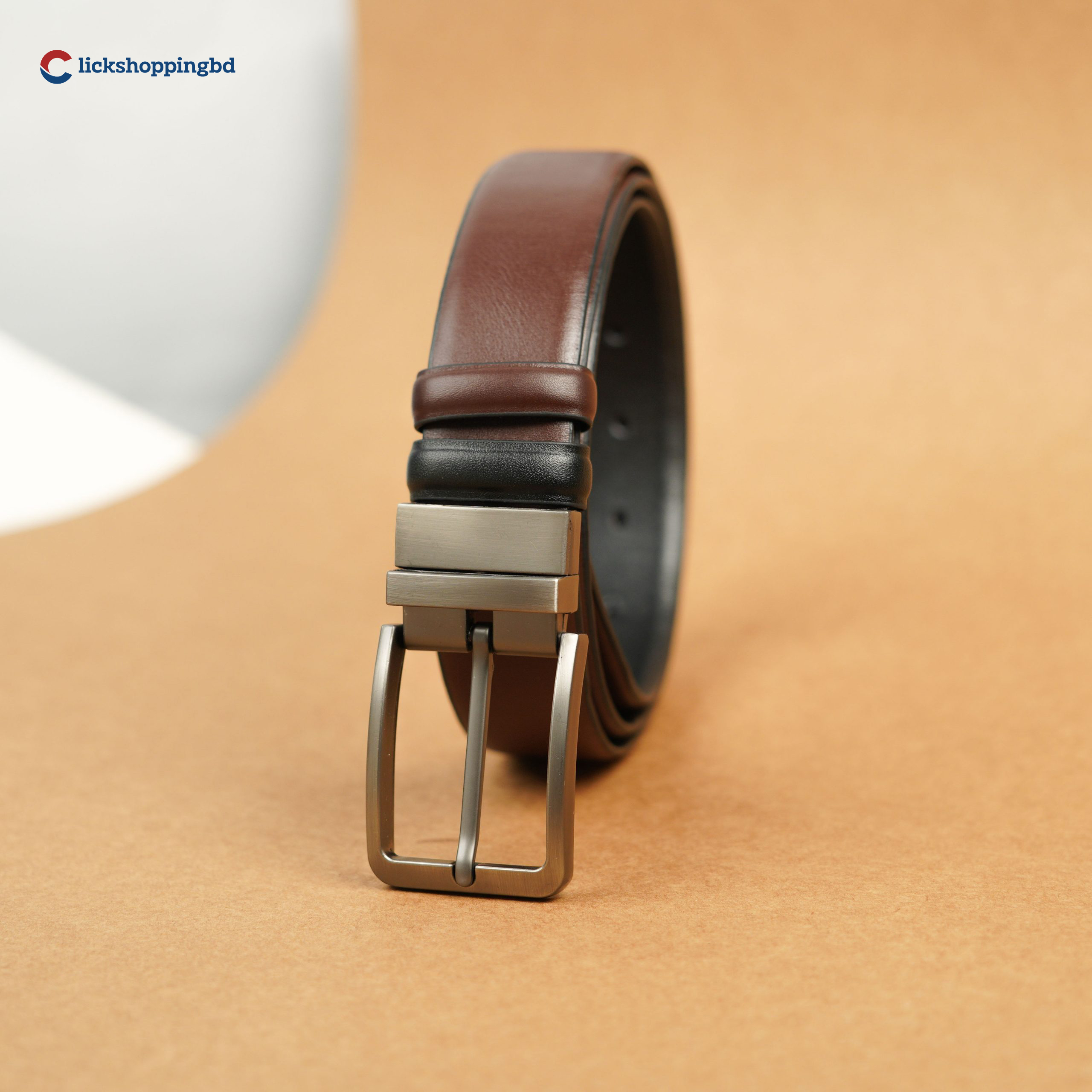 Pacific Genuine Leather Plain Belt – Dual Tone Moving Brockless.